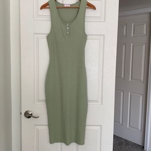 Pink Lily Midi Ribbed Tank Dress